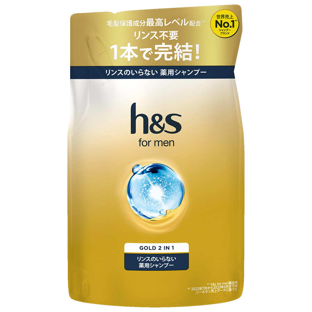 ｈ＆ｓ　ｆｏｒ　ｍｅｎ　ゴールド２ｉｎ１シャンプーつめかえ　３００ml
