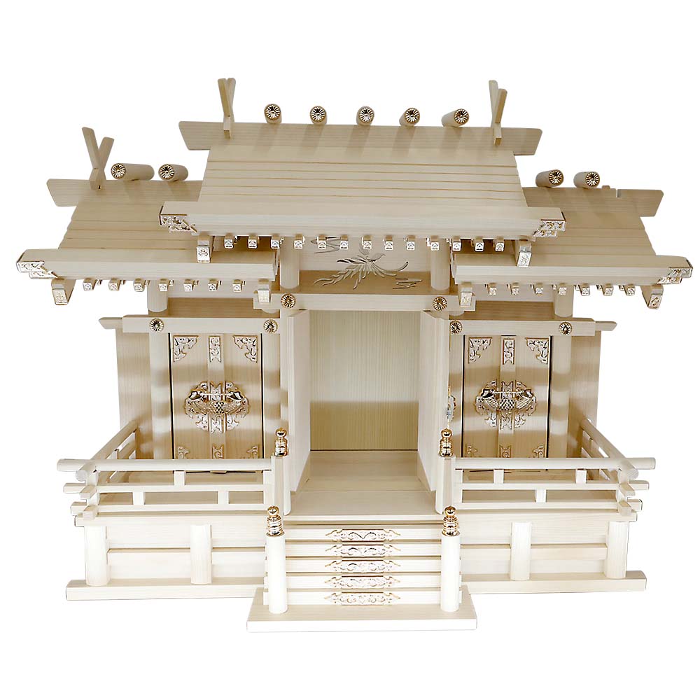 国産神棚 三社 謙信 中 41x22x36cm | ジョイフル本田 取り寄せ＆店舗受取