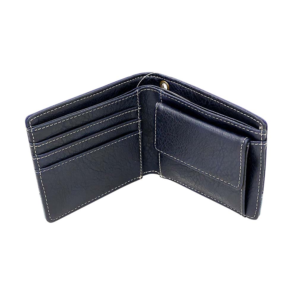 ＥＤＷＩＮ　二つ折財布　切替合皮　３０ＮＡＶＹ