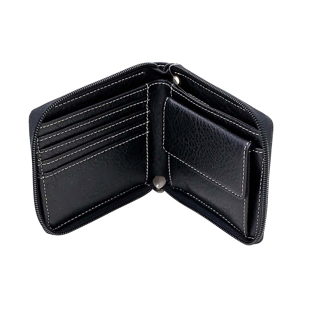 ＥＤＷＩＮ　Ｒ－ＺＩＰ　二つ折財布　切替合皮　６０ＢＬＡＣＫ