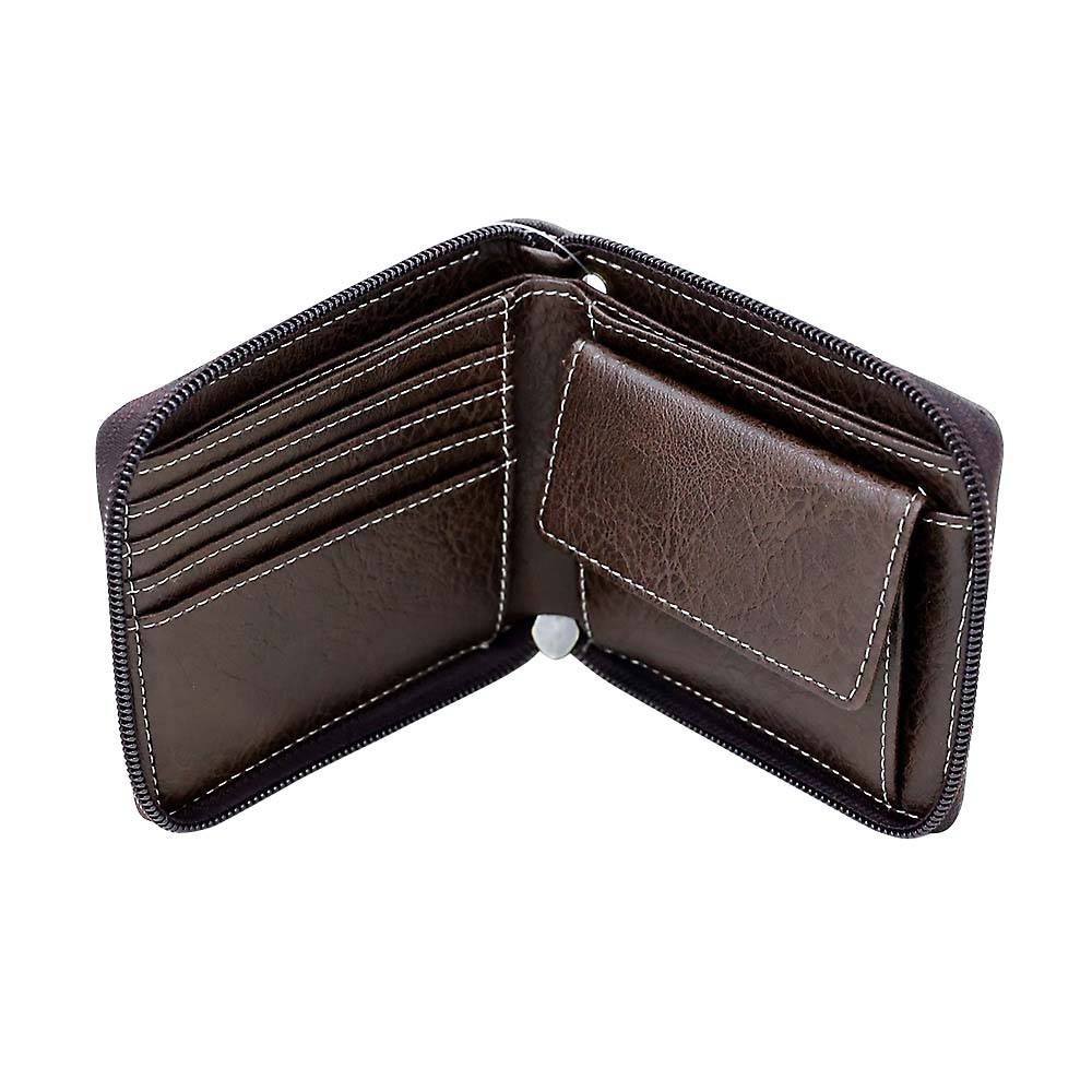 ＥＤＷＩＮ　Ｒ－ＺＩＰ　二つ折財布　切替合皮　７１Ｄ．ＢＲＯＷＮ