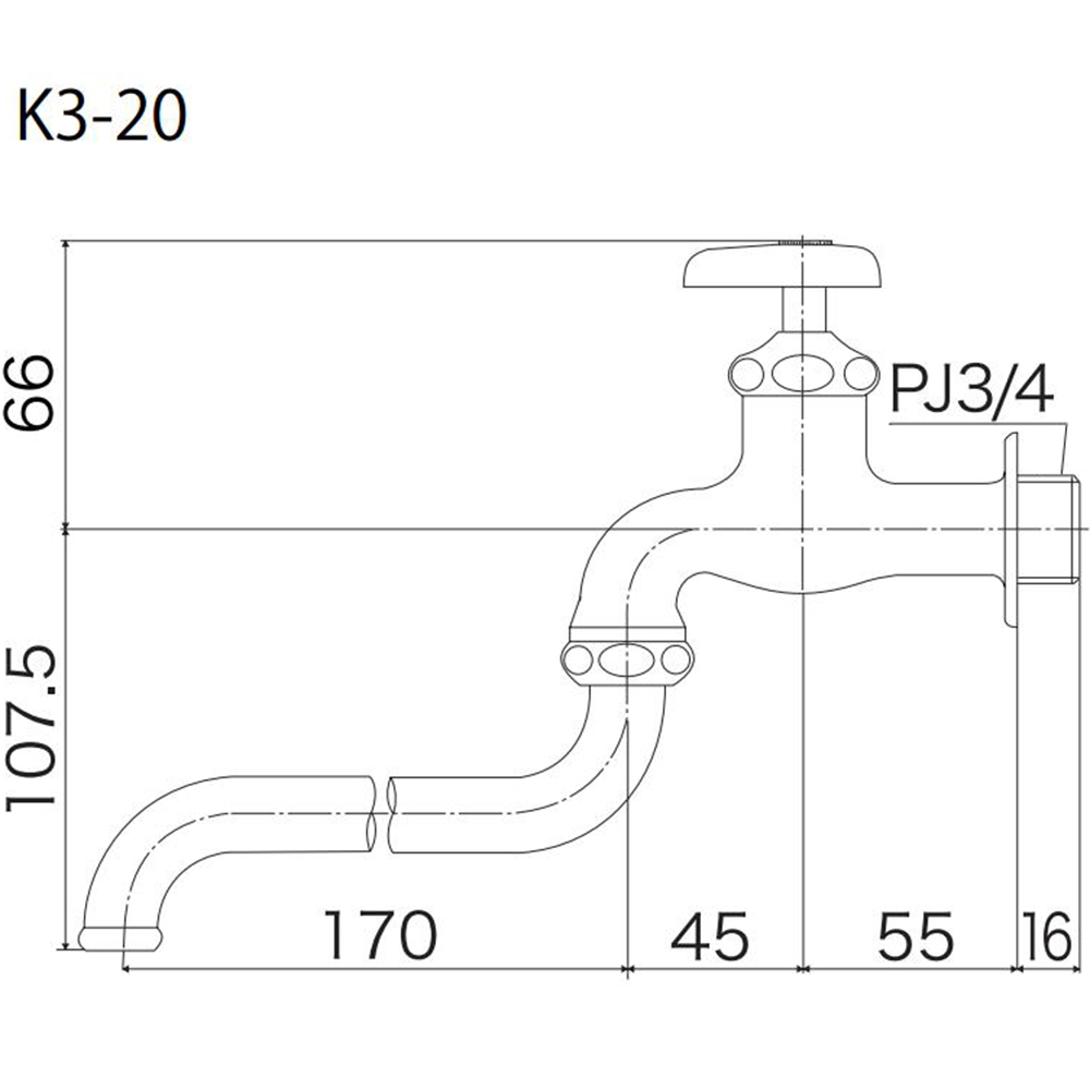 自在水栓　20mm K-3-20-JAN
