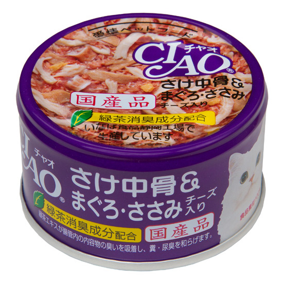 チャオ サケ中骨&マグロササミチーズ　85g
