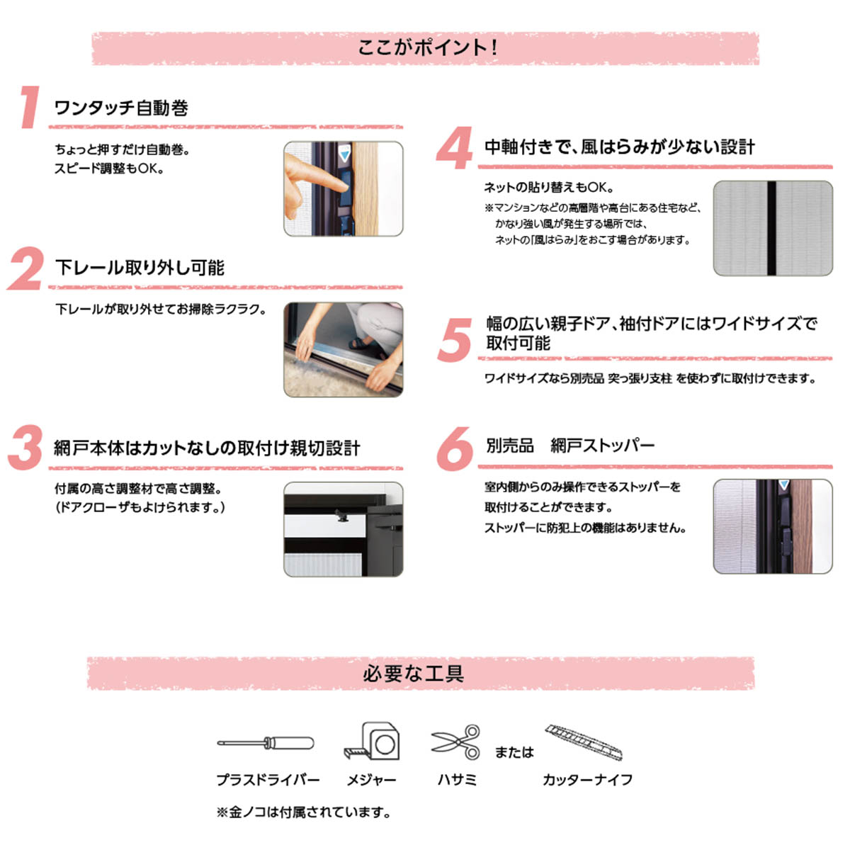 ノーカットロータリー網戸　NC-17