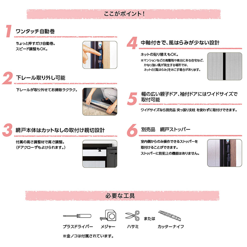 ノーカットロータリー網戸　NC-18