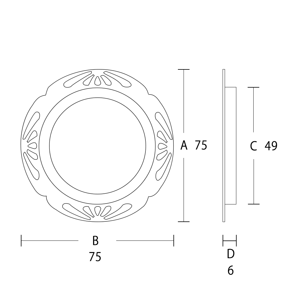 襖引手 S-181 大　75×75mm厚6mm