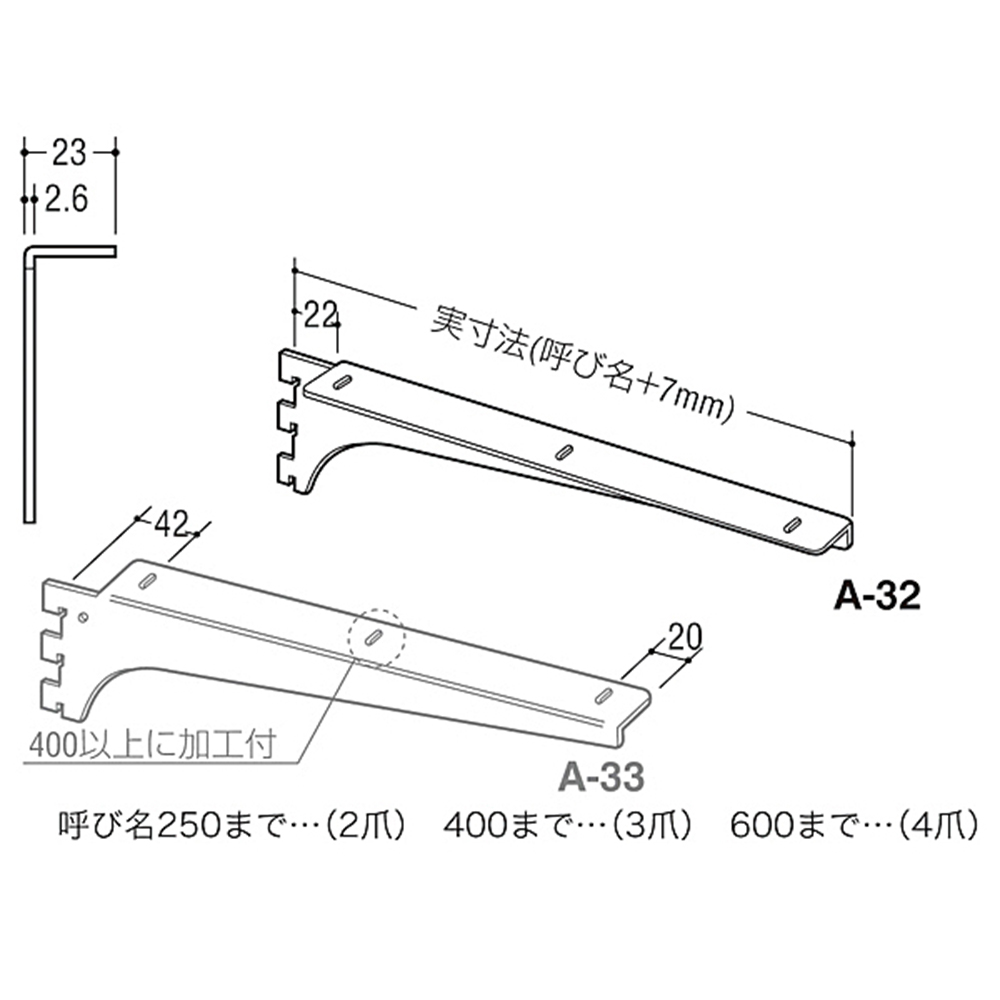 クローム棚受 右　A32-250