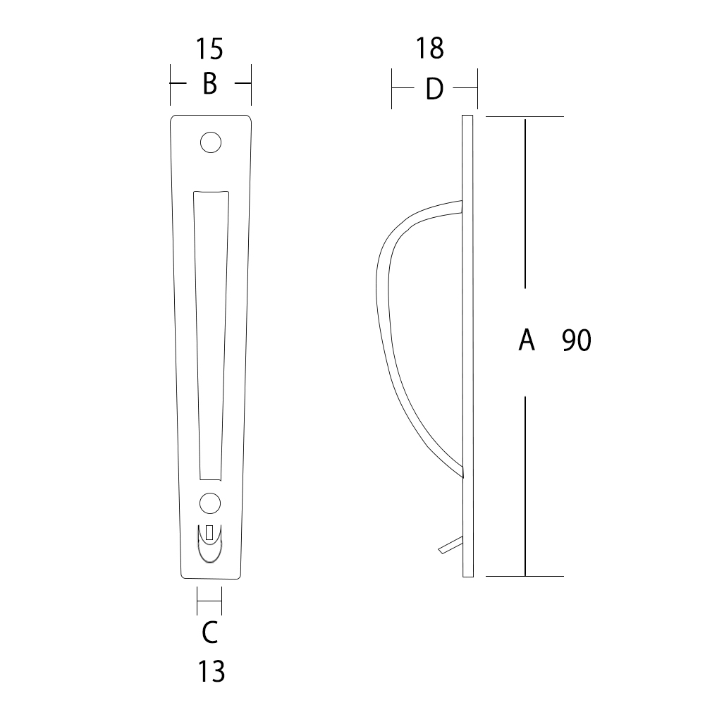 GBアール 取手房付 TS211　90mm