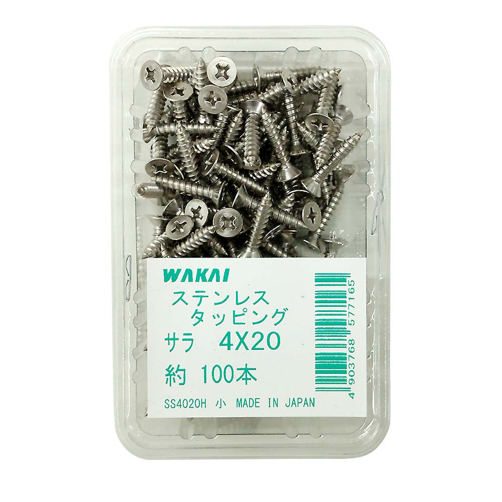 ステンレス皿タッピング　４ｘ２０ｍｍ　１００本