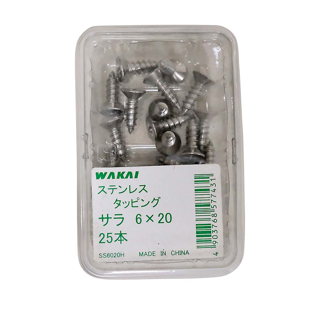 ステンレス 皿タッピング +　6x20mm 25本