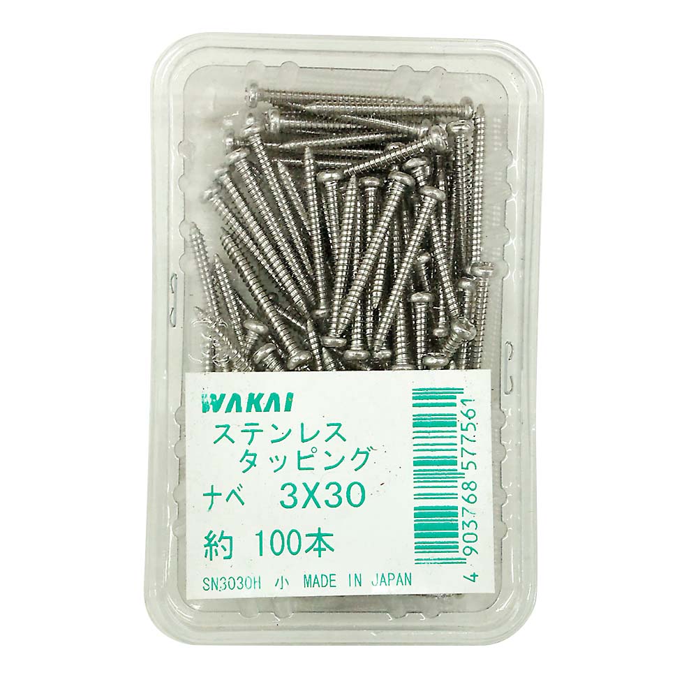 ステンレス なべタッピング +　3x30mm 100本