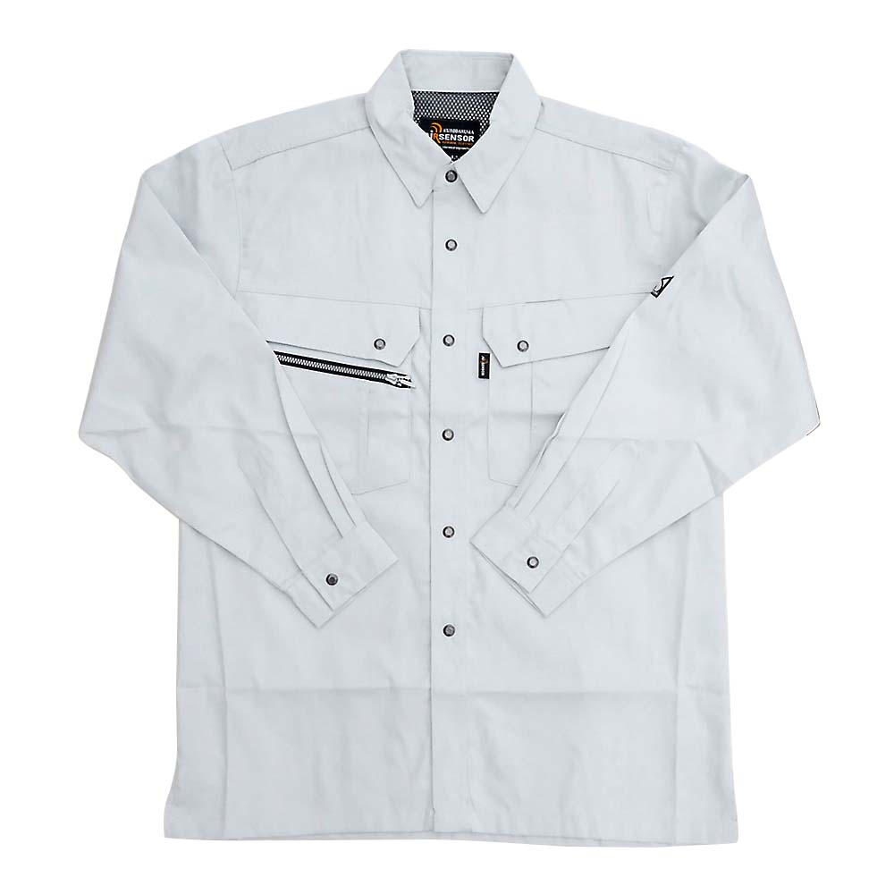 25493 長袖シャツ 40 シルバーグレーL　LL