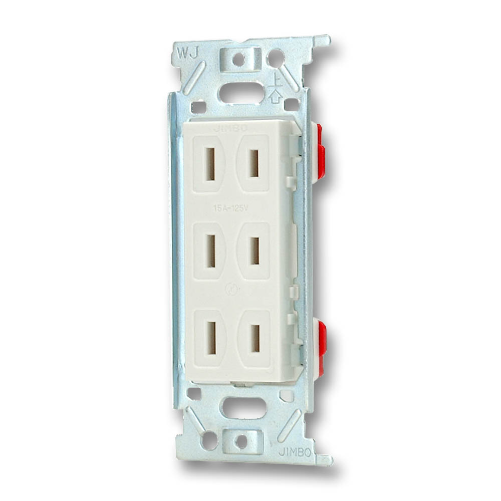 埋込トリプルコンセント　２Ｐ１５Ａ　ＪＥＣ－ＢＮ－５５５　ＰＷ