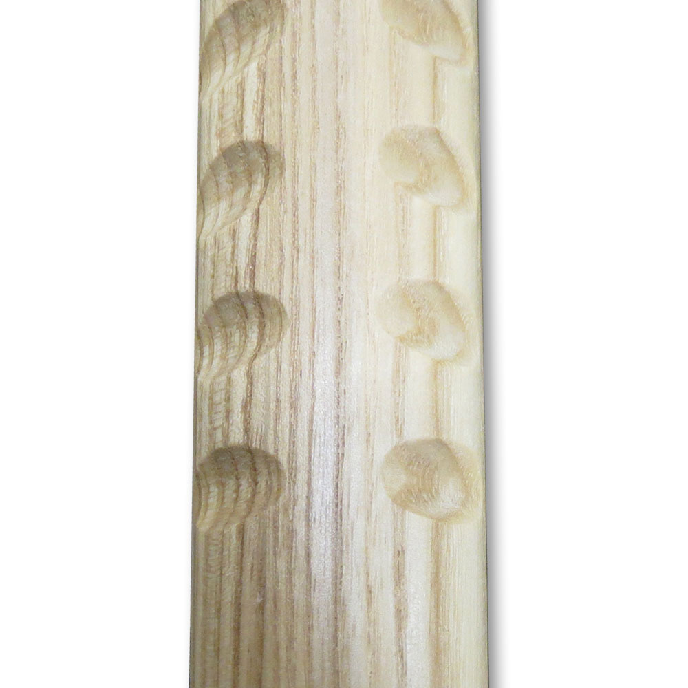 蓄光タモ丸棒ディンプル加工 クリア塗装　35x35x4000mm