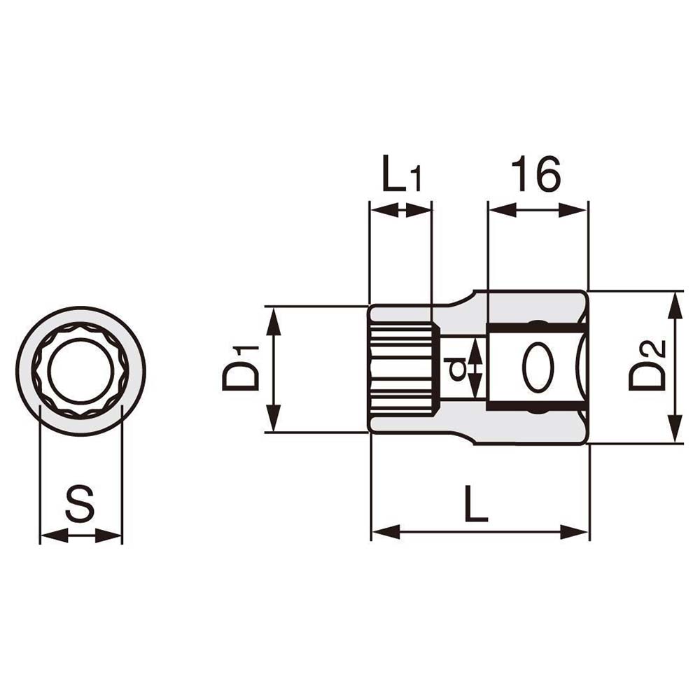 ソケット 12.7角　4D 31mm
