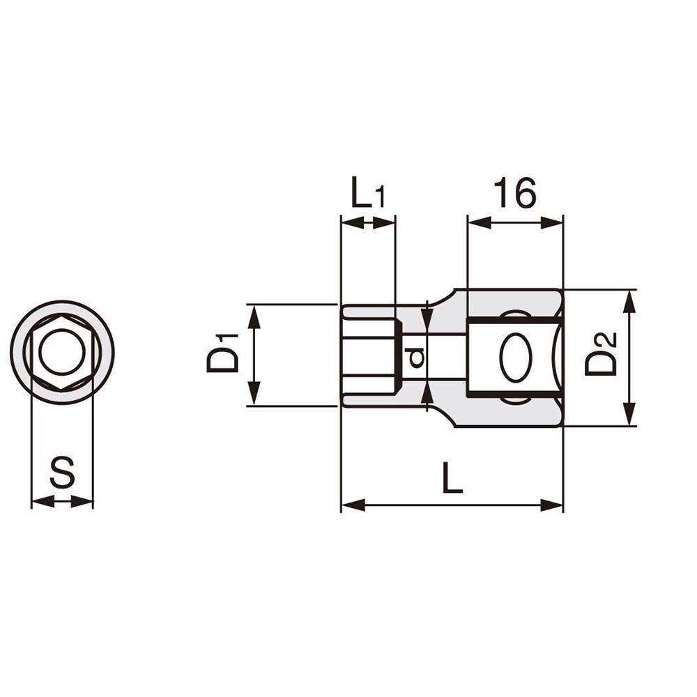 ソケット 12.7角　4S 17mm