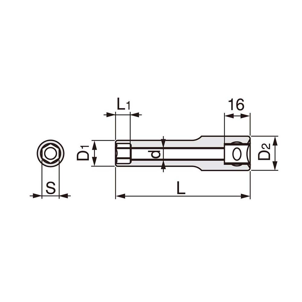 ソケット ディープ 12.7角　4SL 19mm