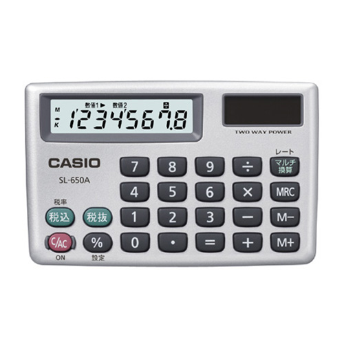 カシオ スタンダード電卓 カードタイプ 8桁　SL-650A-N