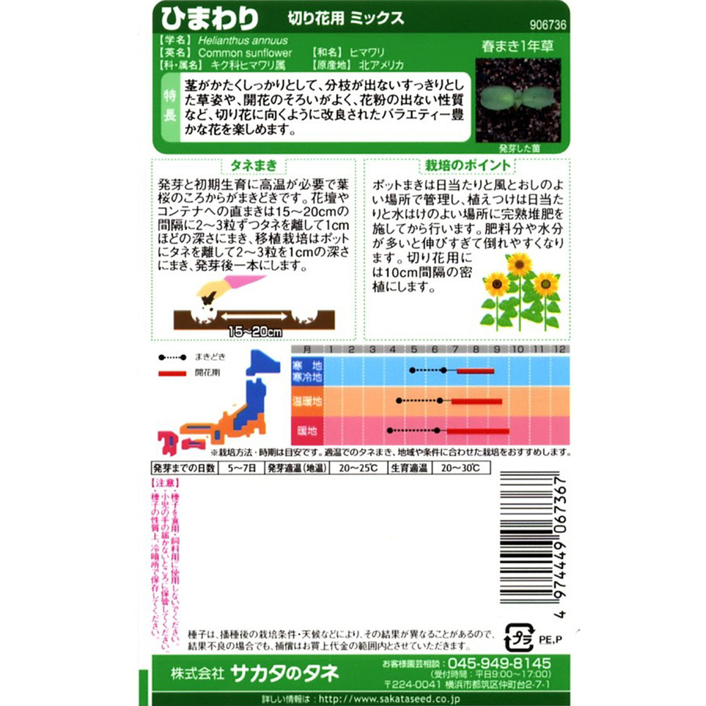 ひまわり_切り花用ミックス　春秋兼用