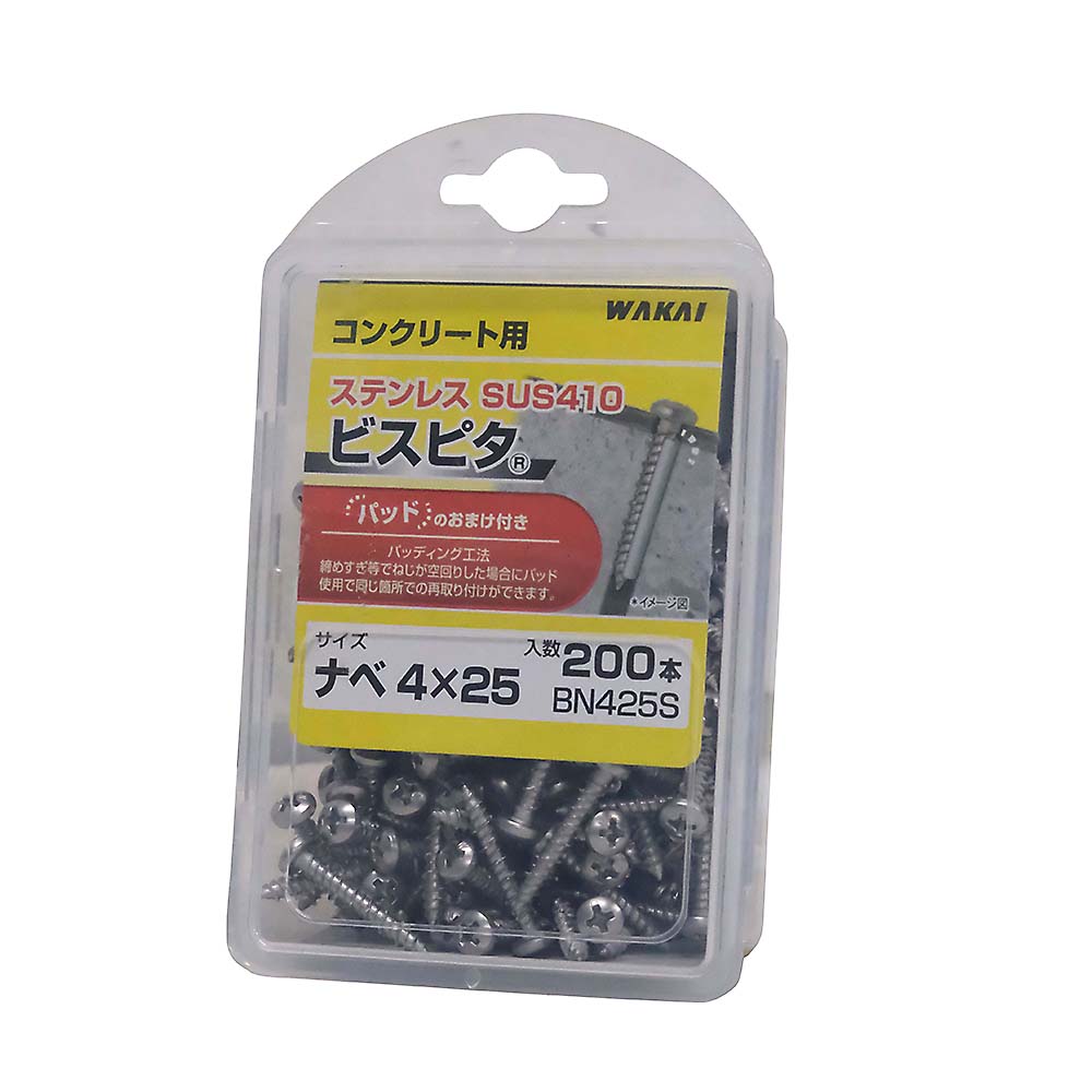 ステンレスビスピタ なべ 4x25mm　200本入