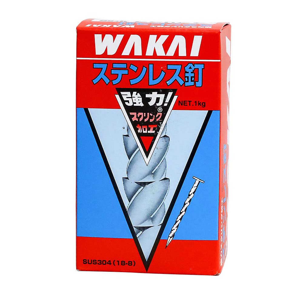 ステンレススクリング釘 平頭釘　16×25mm（1kg）
