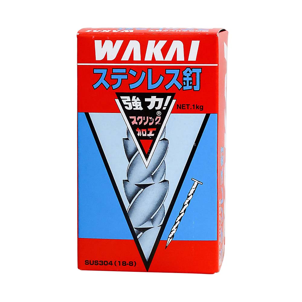 ステンレススクリング釘　平頭釘　１４×３８ｍｍ（１ｋｇ）