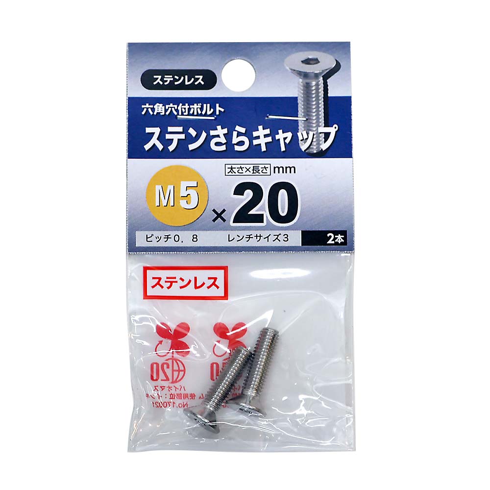 ステンレス皿キャップ　5×20mm