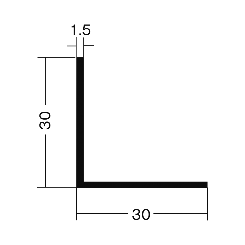 Lアングル 30 白　1820mm