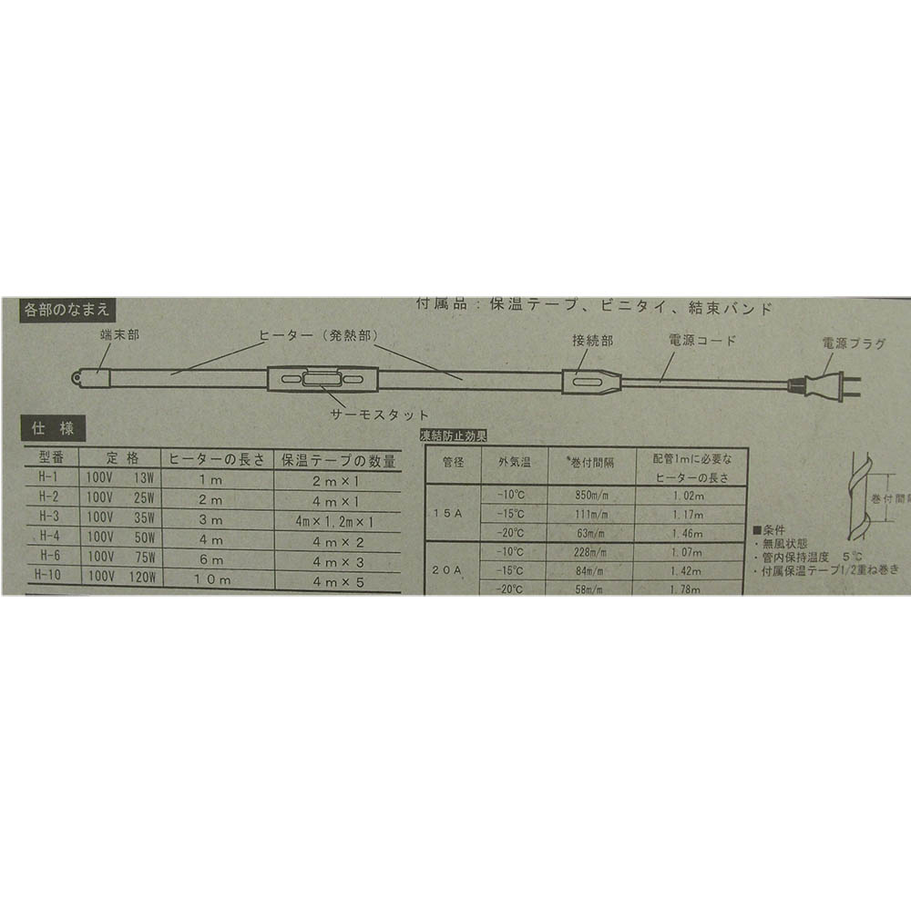 IFTヒーター1.0M H-1 100V13W　H-1