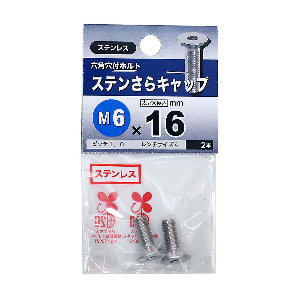 ステンレス皿キャップ　6×16mm