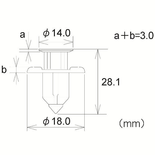 プラスチックリベット　PTF1E2V