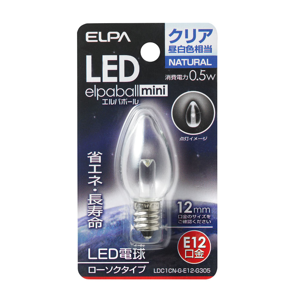 LED電球ローソク形E12　LDC1CN-G-E12