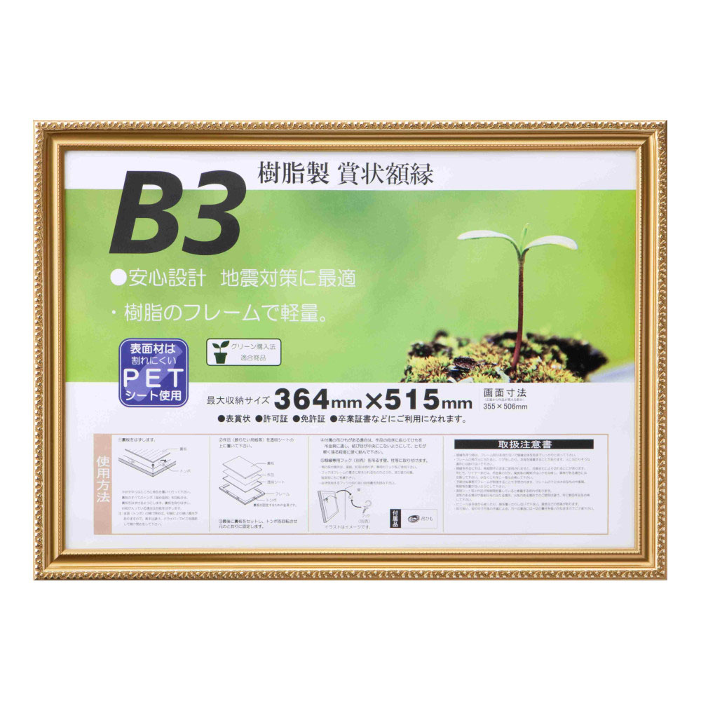 樹脂製賞状額 金消R　B3 PET SP