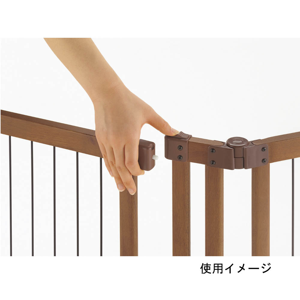 ペット木製おくだけドア付ゲート　ブラウンS