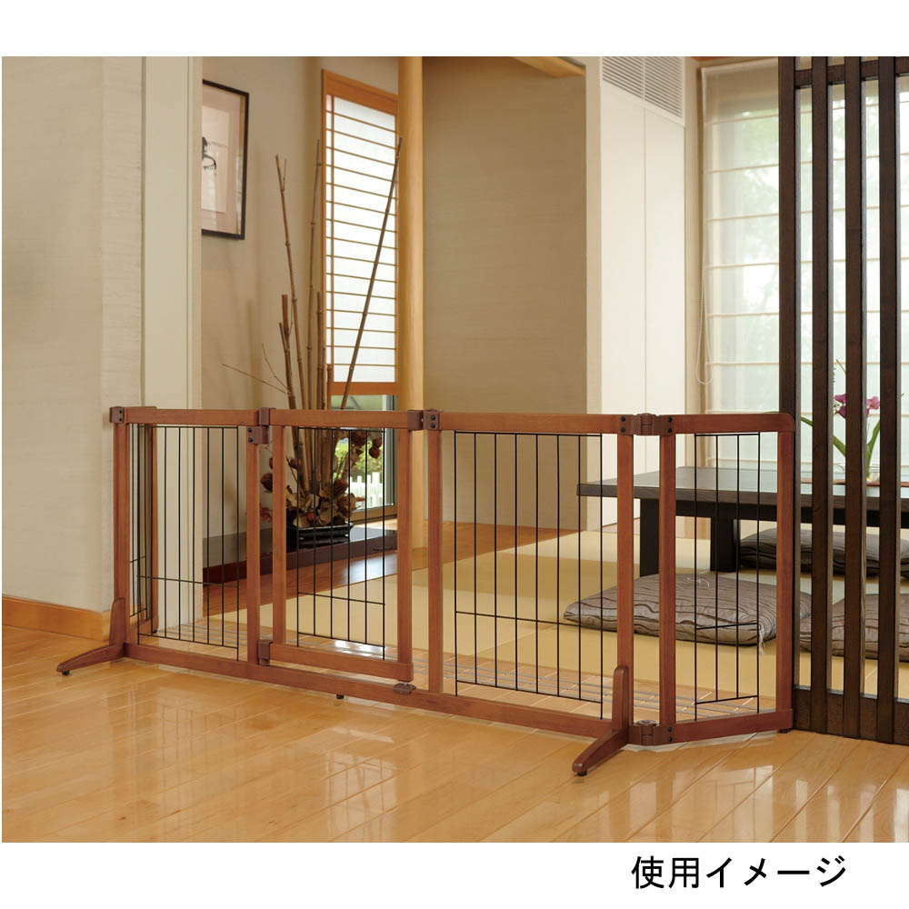ペット木製おくだけドア付ゲート　ブラウンS