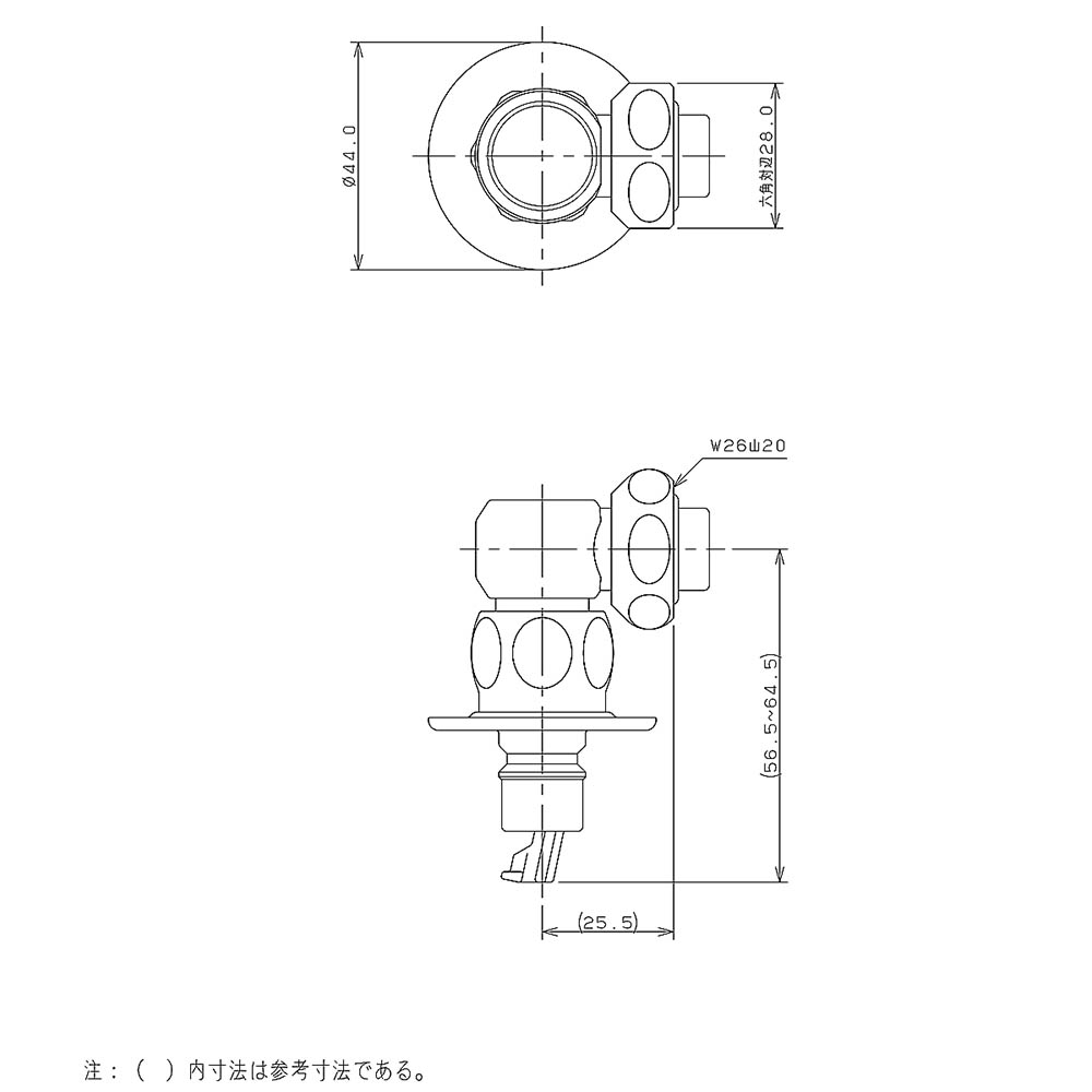 洗濯機用ニップル ストッパー付 メッキ　772-540