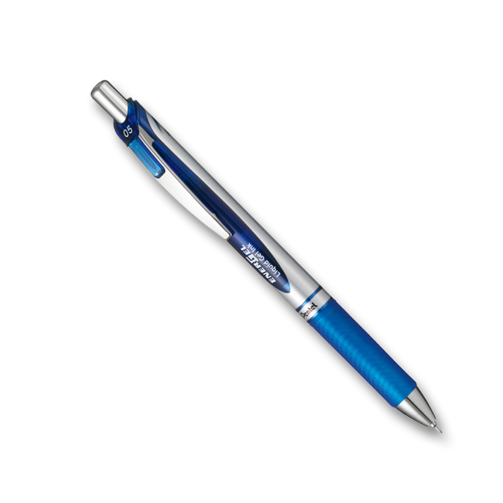ペンテル ゲルボールペン/0.5mm エナージェル(ノック式) シルバー軸 青　BLN75Z-C