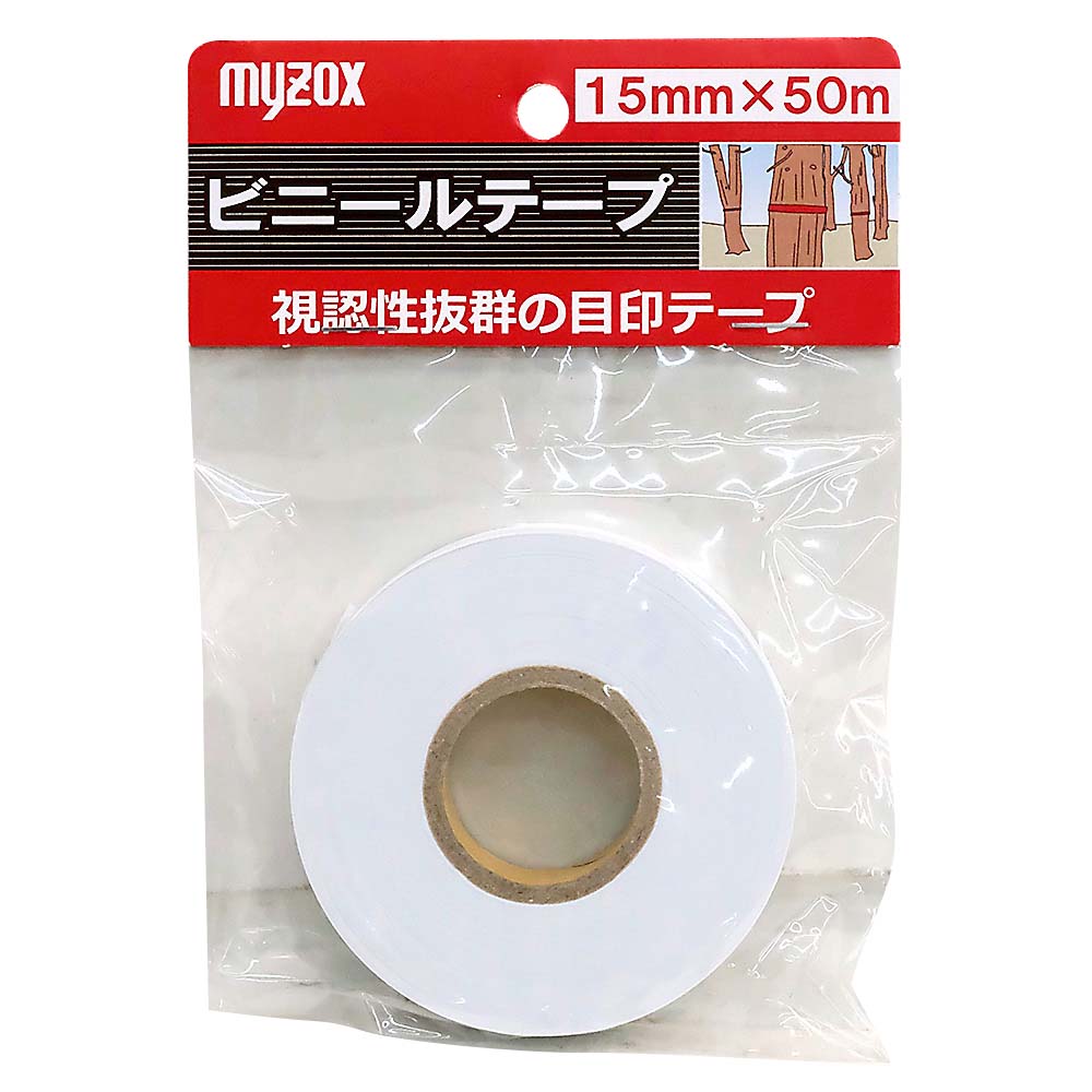 ビニールテープ15mm 白　BT-15W