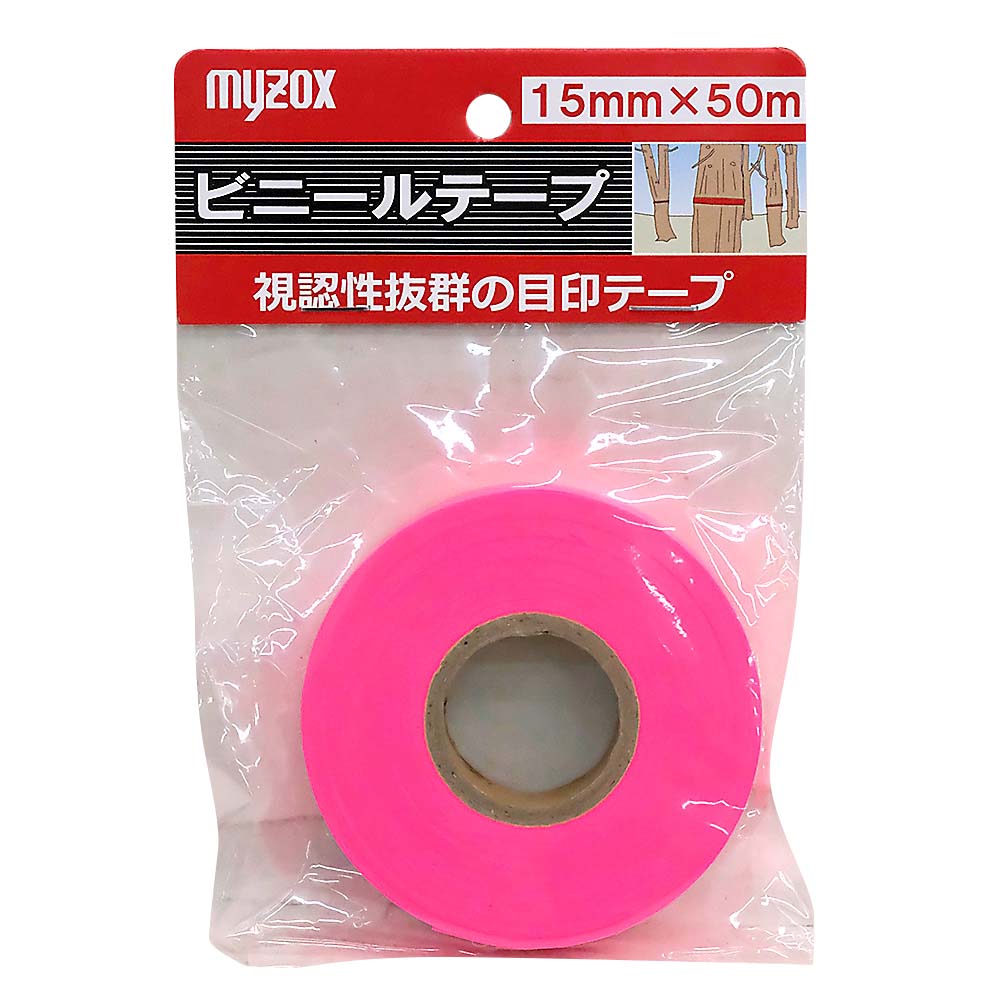 ビニールテープ15mm 桃　BT-15P