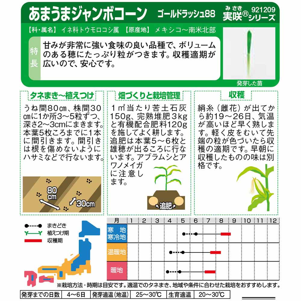 コーン_スイートコーン_ゴールドラッシュ88　春まき