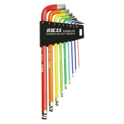 SK11 レインボー六角棒レンチセット　SLBW09EL-RB