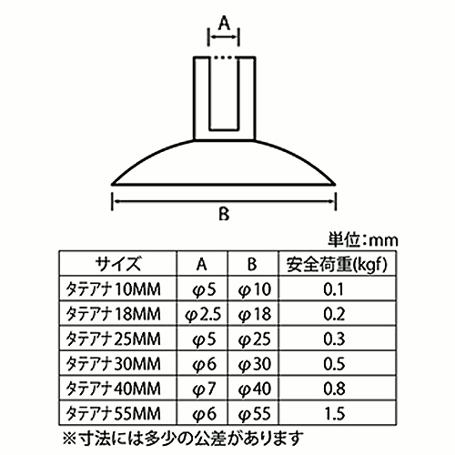 非塩ビ吸盤 縦穴18mm