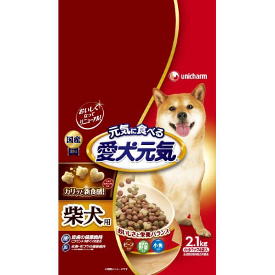 愛犬元気　柴犬用　ビーフ・緑黄色野菜・小魚入り　２．１ｋｇ　２．１ｋｇ