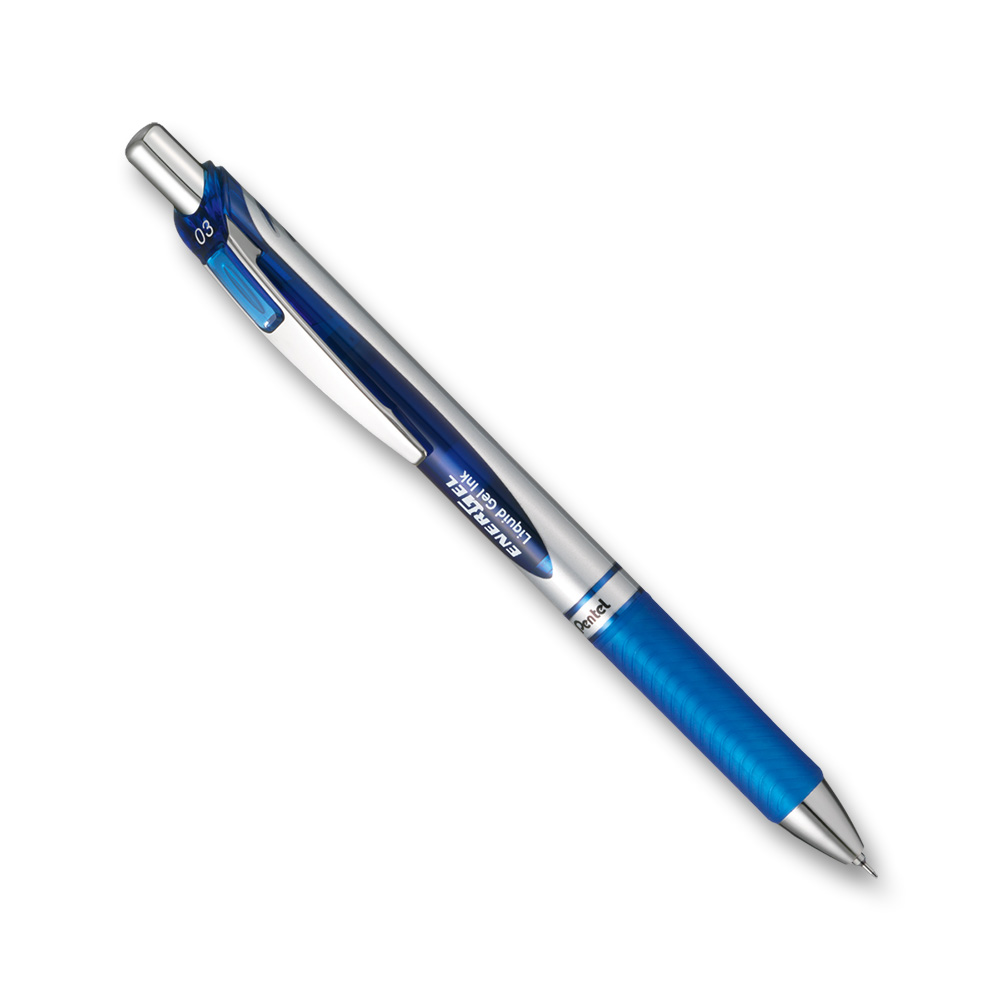 ペンテル ゲルボールペン/0.3mm エナージェル(ノック式) 青　BLN73-C