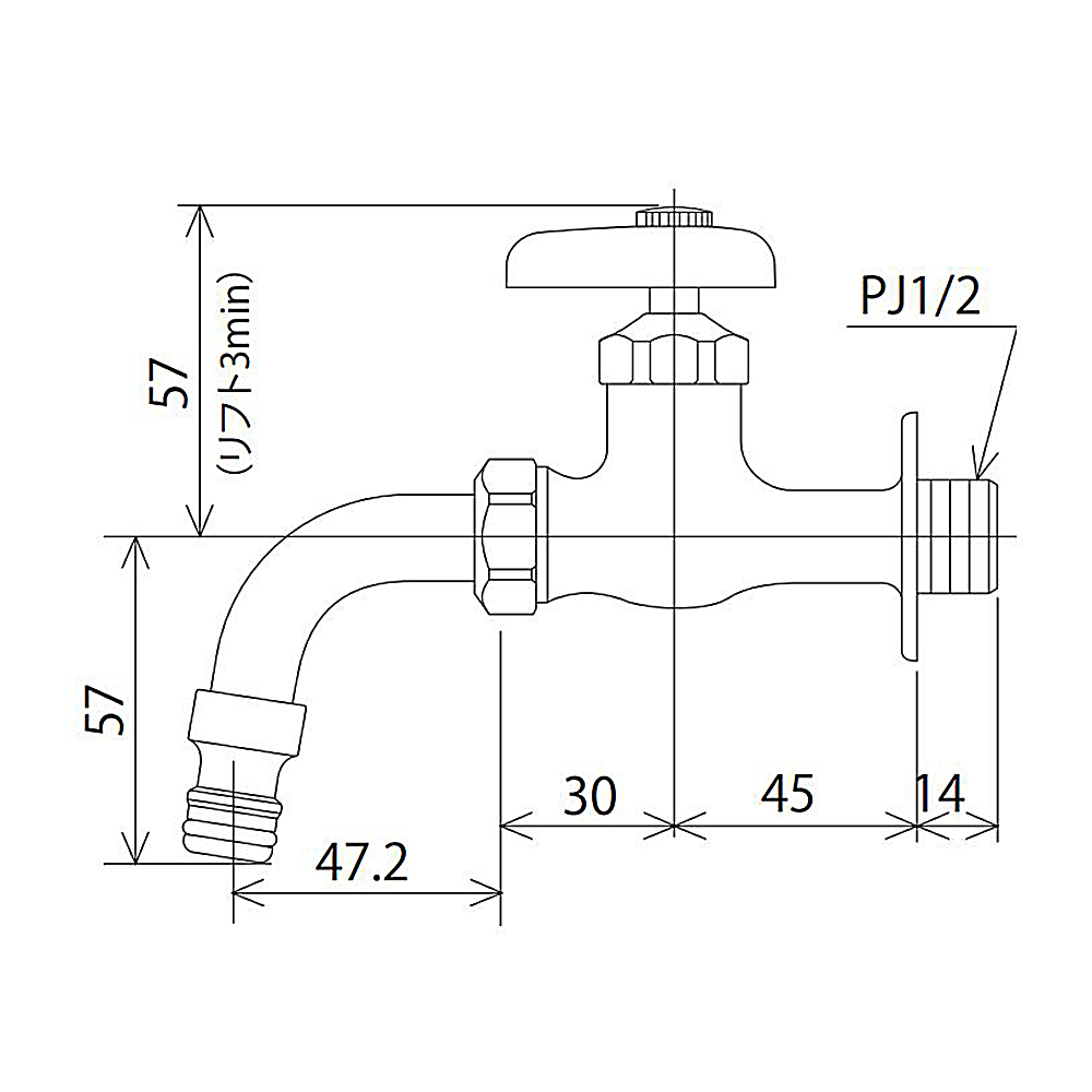 屋外ホース接続ノズル付給水栓　K34SPZ-JAN
