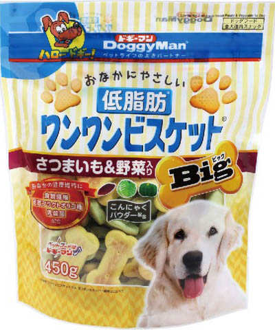 おなかにやさしい低脂肪ワンワンビスケット　Ｂｉｇ　さつまいも＆野菜入り４５０ｇ　４５０ｇ