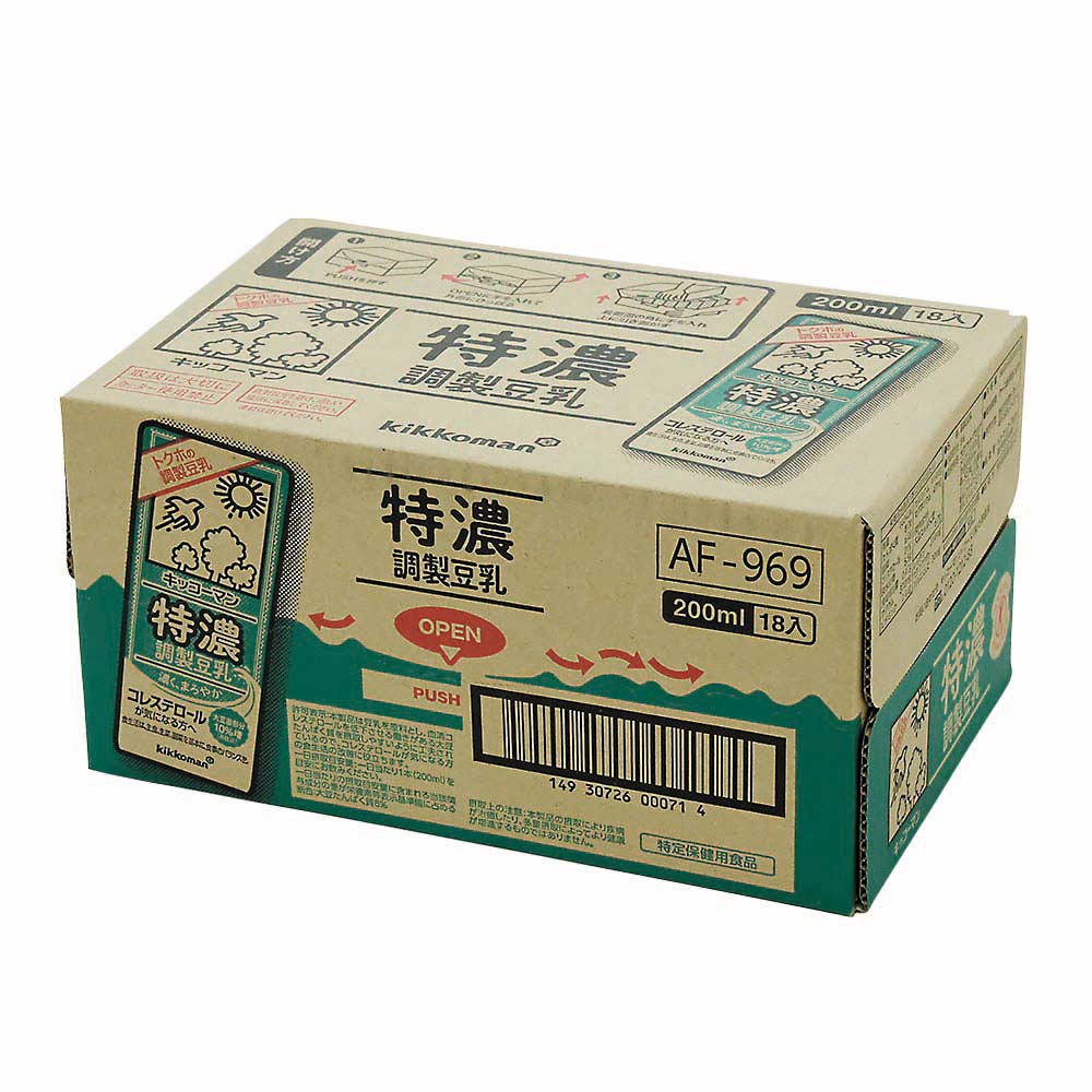 キッコーマン　特濃調整豆乳　２００ｍｌ　ケース１８本