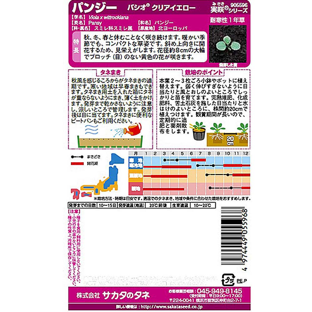 パンジー_パシオ クリアイエロー　春秋兼用
