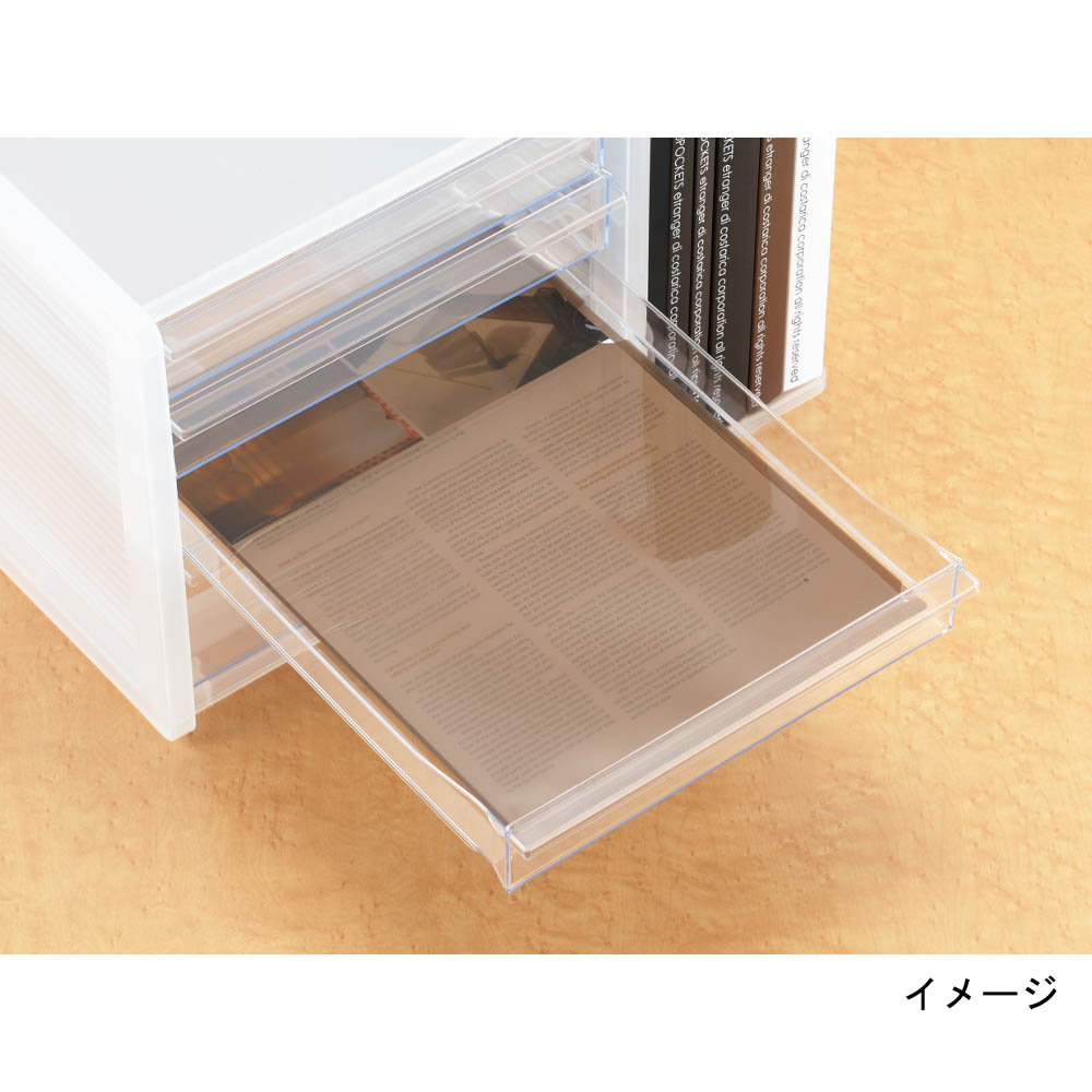 ソーフィス A4レター浅型5段 クリアー　275x340x260mm