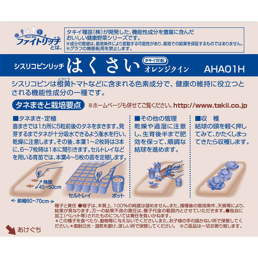 シスリコピンリッチはくさい オレンジクイン　秋まき